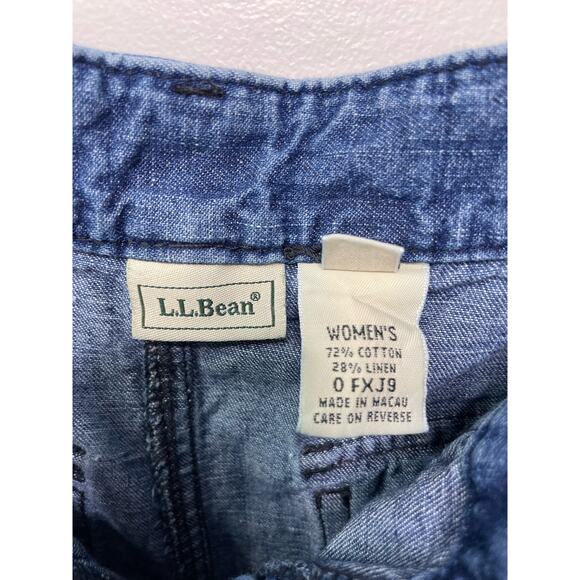 L.L. Bean Petite Cropped Flap Pocket Capris Jeans Roll Tab Ankle Women 6 P - Picture 6 of 12